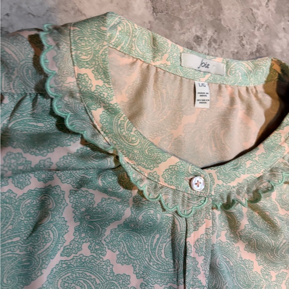 Joie Mint Green Patterned Women's Blouse - Picture 3 of 4